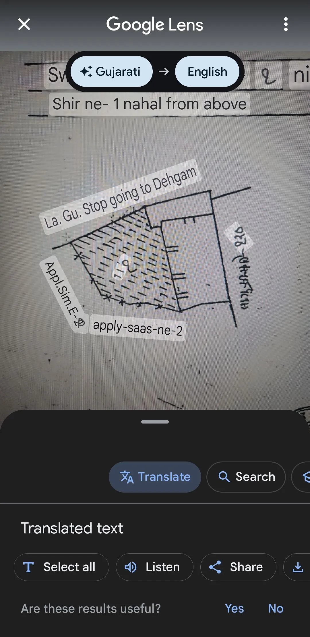 Tùy chọn dịch của Google Lens trong ứng dụng Photos