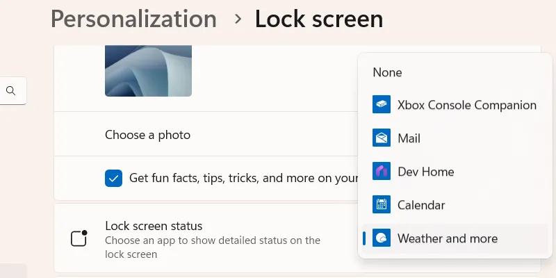 Tùy chọn tắt quảng cáo và thông tin trên màn hình khóa Windows 11