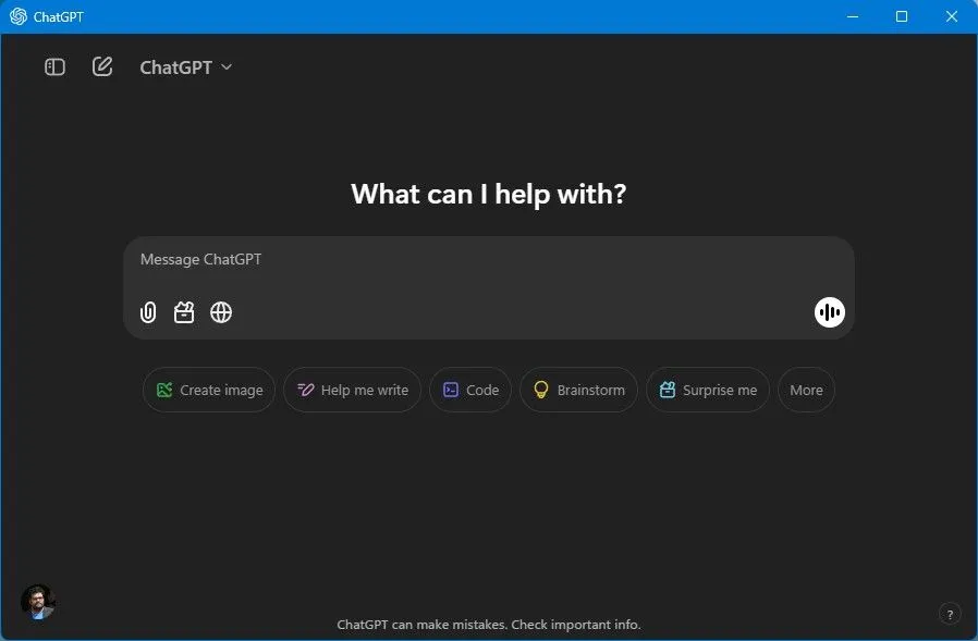 Ứng dụng ChatGPT trên Windows 11 với khả năng chụp màn hình và ghi hình webcam tích hợp