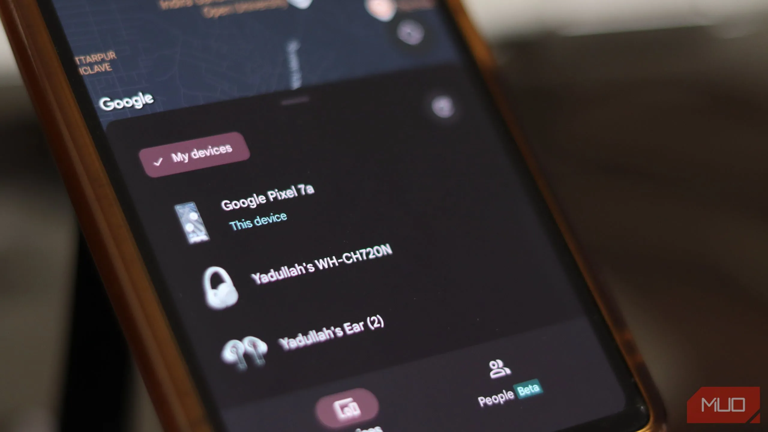 Ứng dụng Find My Device trên Android hiển thị giao diện theo dõi và định vị thiết bị.