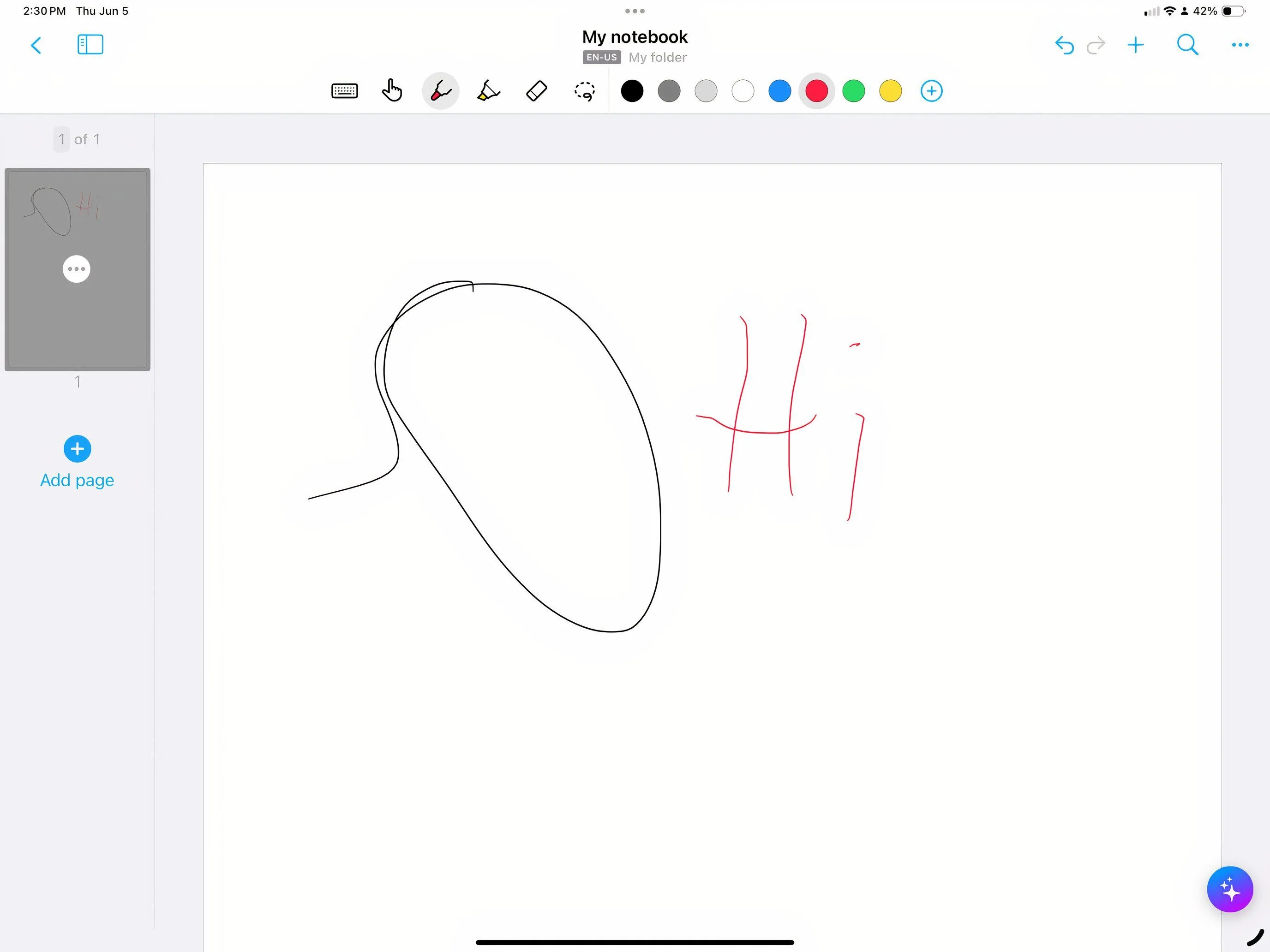 Ứng dụng Nebo trên iPad với giao diện ghi chú viết tay, hiển thị khả năng chuyển đổi chữ viết.