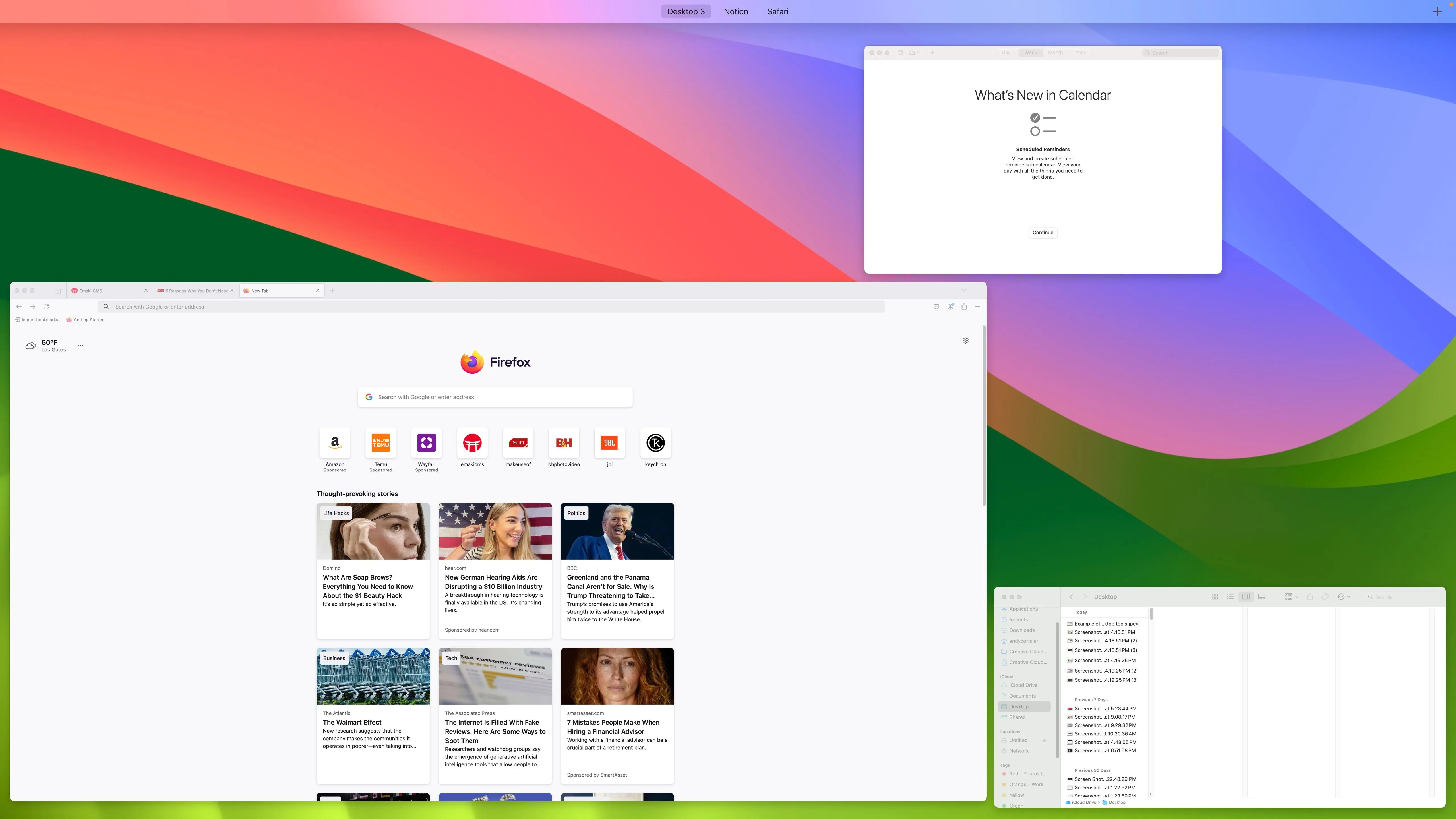 Ví dụ công cụ đa màn hình ảo macOS hiển thị các desktop ảo