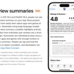 Ví dụ về bản tóm tắt đánh giá ứng dụng trên App Store được tạo bằng AI
