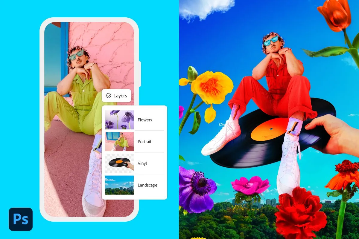 Ví dụ về khả năng chỉnh sửa hình ảnh chi tiết và chuyên nghiệp trên ứng dụng Adobe Photoshop Mobile.