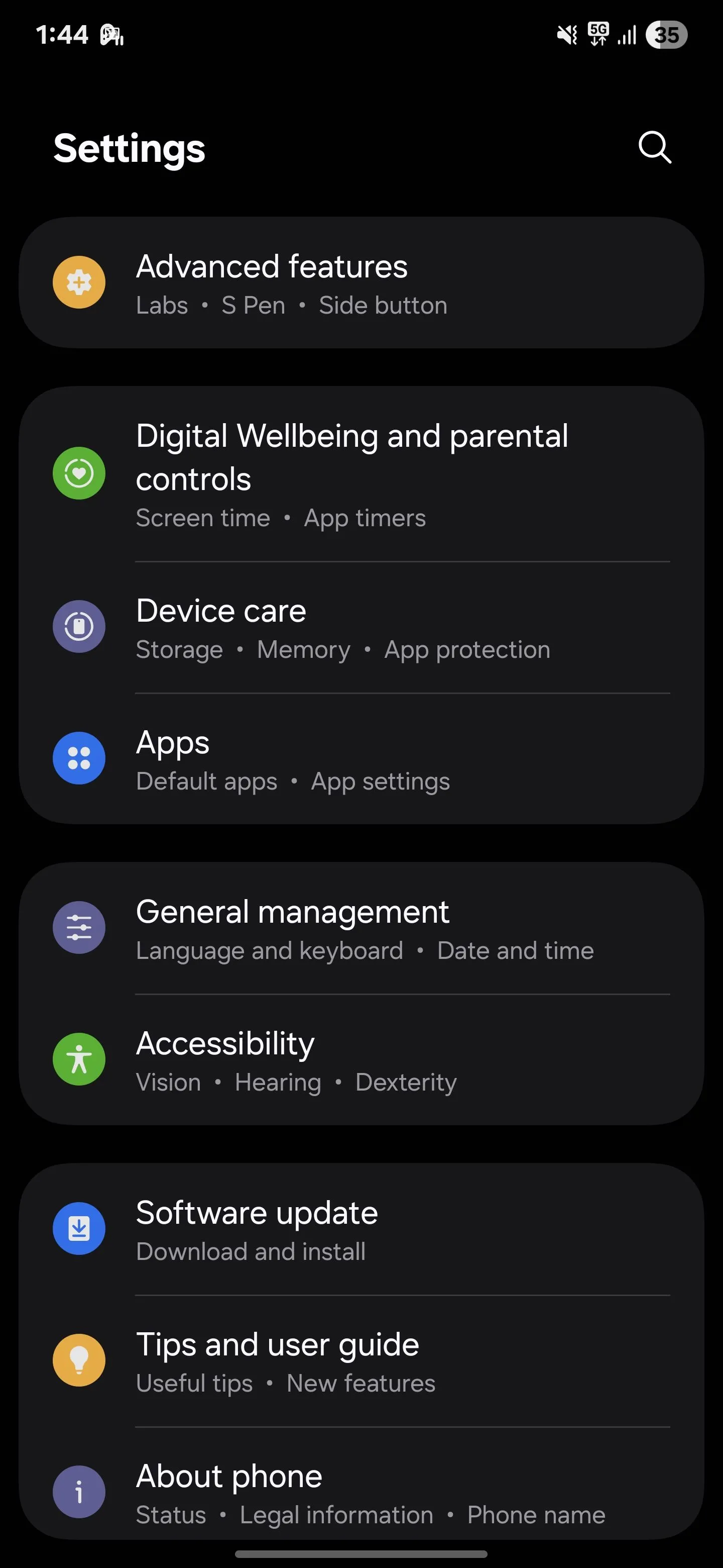 Vị trí menu Chăm sóc thiết bị trong Cài đặt Samsung để truy cập tính năng RAM Plus