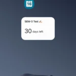 Widget đếm ngược của ứng dụng Lịch Samsung trên màn hình chính, hiển thị thời gian còn lại đến sự kiện.