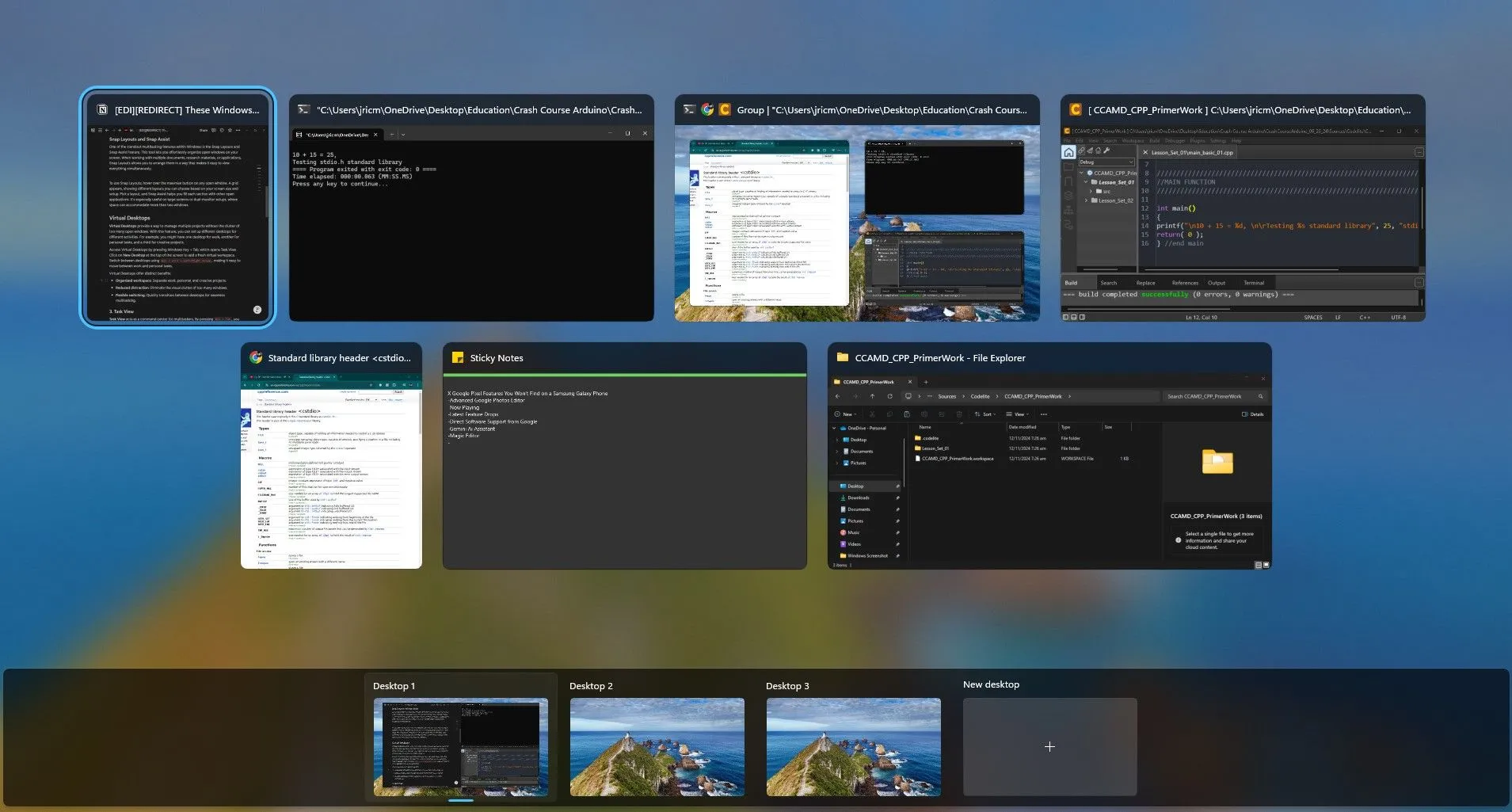 Xem tất cả các cửa sổ đang mở với Task View trên Windows