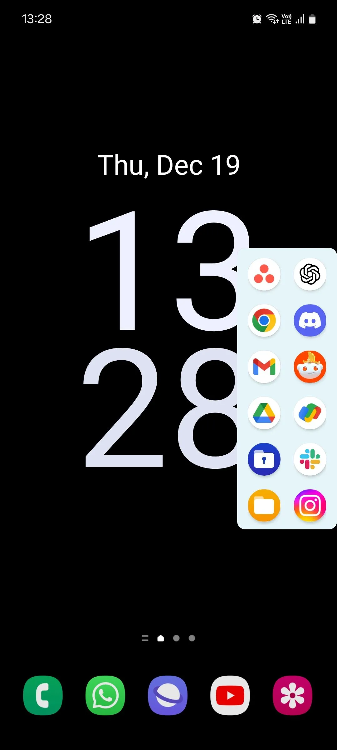 Xem trước thanh công cụ Side Bar được kích hoạt trên màn hình chính Android